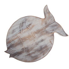 Albasia Wood Fish Stand - Whitewash product image 2