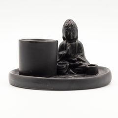 Multi Purpose Buddha Incense Plate - Ceramic Matt Black product image 8