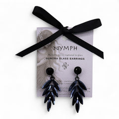 Jet Black - Vintage Glass - Long Drop - Earrings product image 4