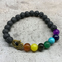 Lava Stone Bracelet - Hamsa Chakra product image 2