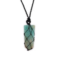 Laced Gemstone Flat Point Pendant - Amazonite product image