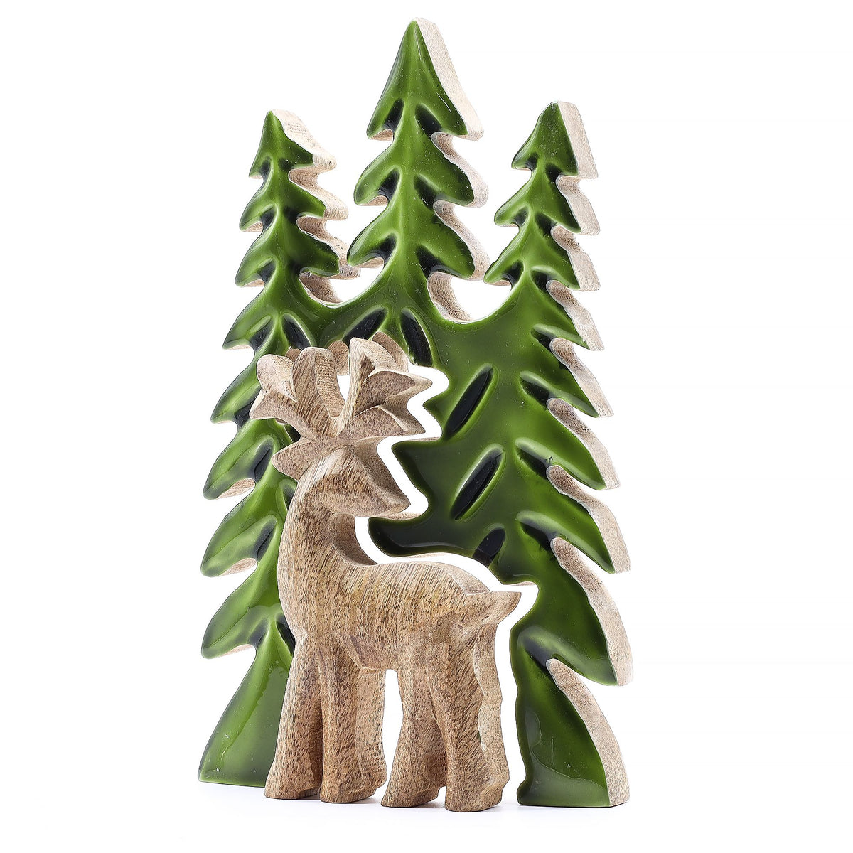 Lost in the Forrest - Stag in the Forrest 3D Wooden Decoration - 25x15cm product image 4