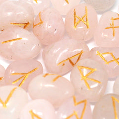 Runes Stone Set in Pouch - Rose Quartz product image