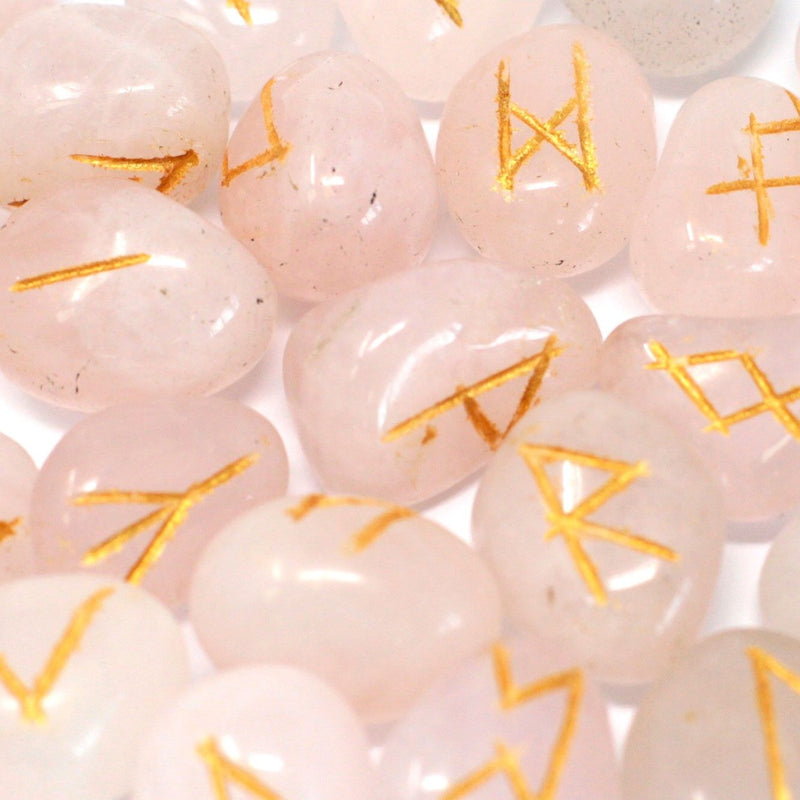 Runes Stone Set in Pouch - Rose Quartz product image