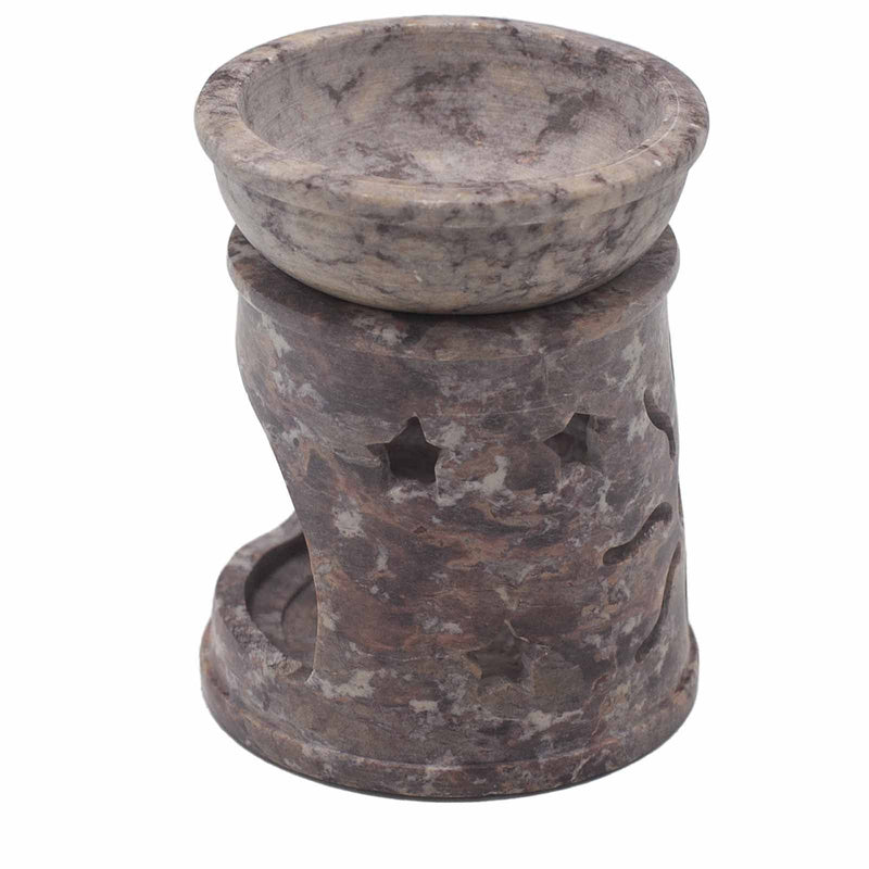 Small Soapstone Oil Burner 8cm - Sun & Stars product image