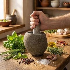 Natural Riverstone Decorative Pestle & Mortar -Medium (aprox 12x8cm) product image 5
