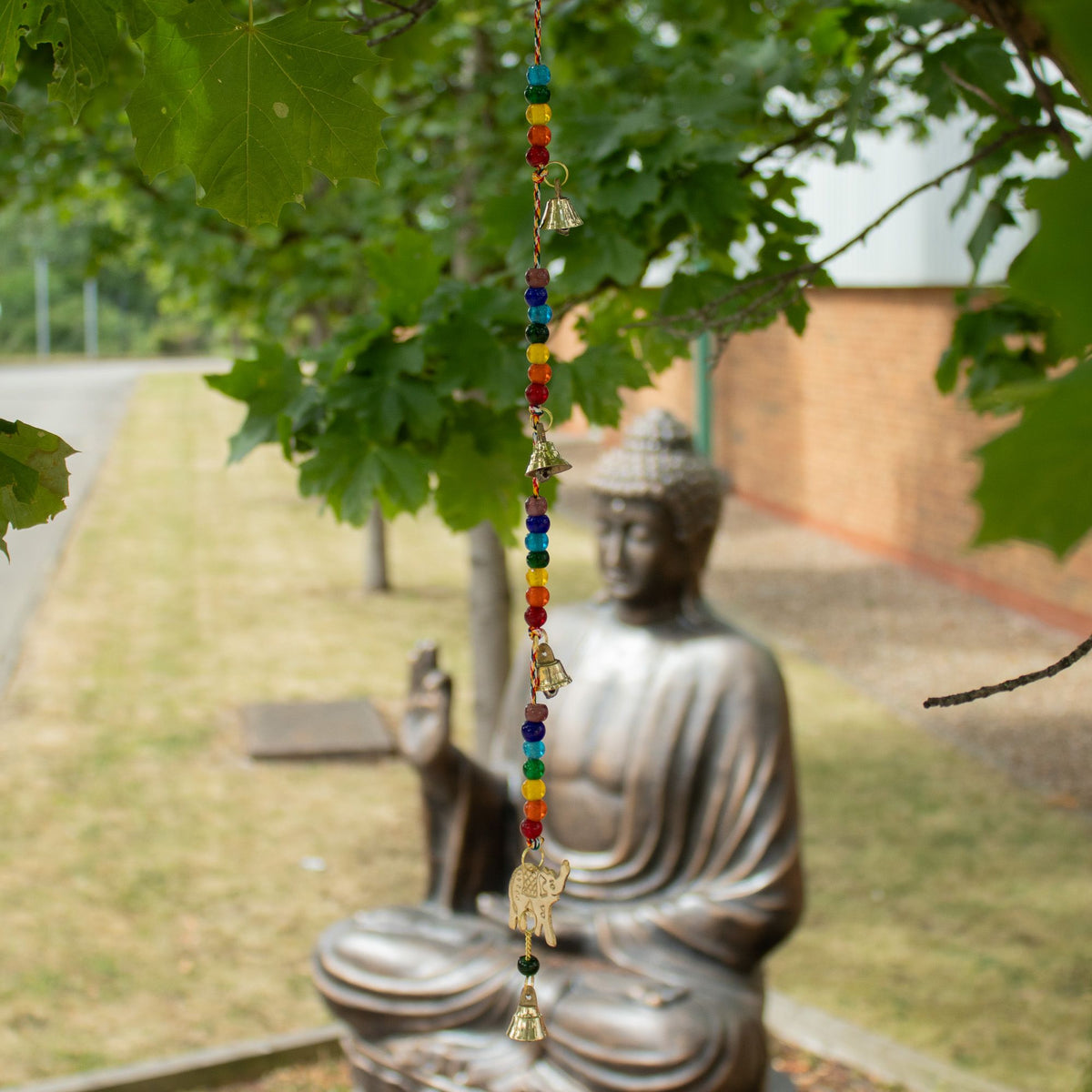 Indian Chimes - Brass Elephant with Chakra Beads String Bells 53cm product image 4