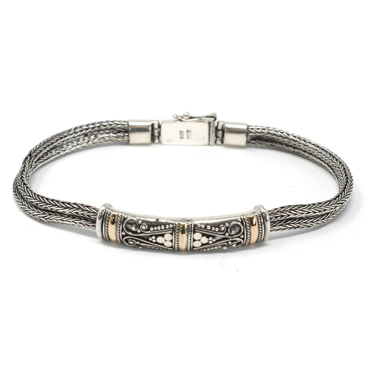 Silver & Gold Bracelet - Unisex Twin Chain product image 9