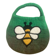Water Felted Bee Bag - One Handle with Magnet - Garden Greens product image 4