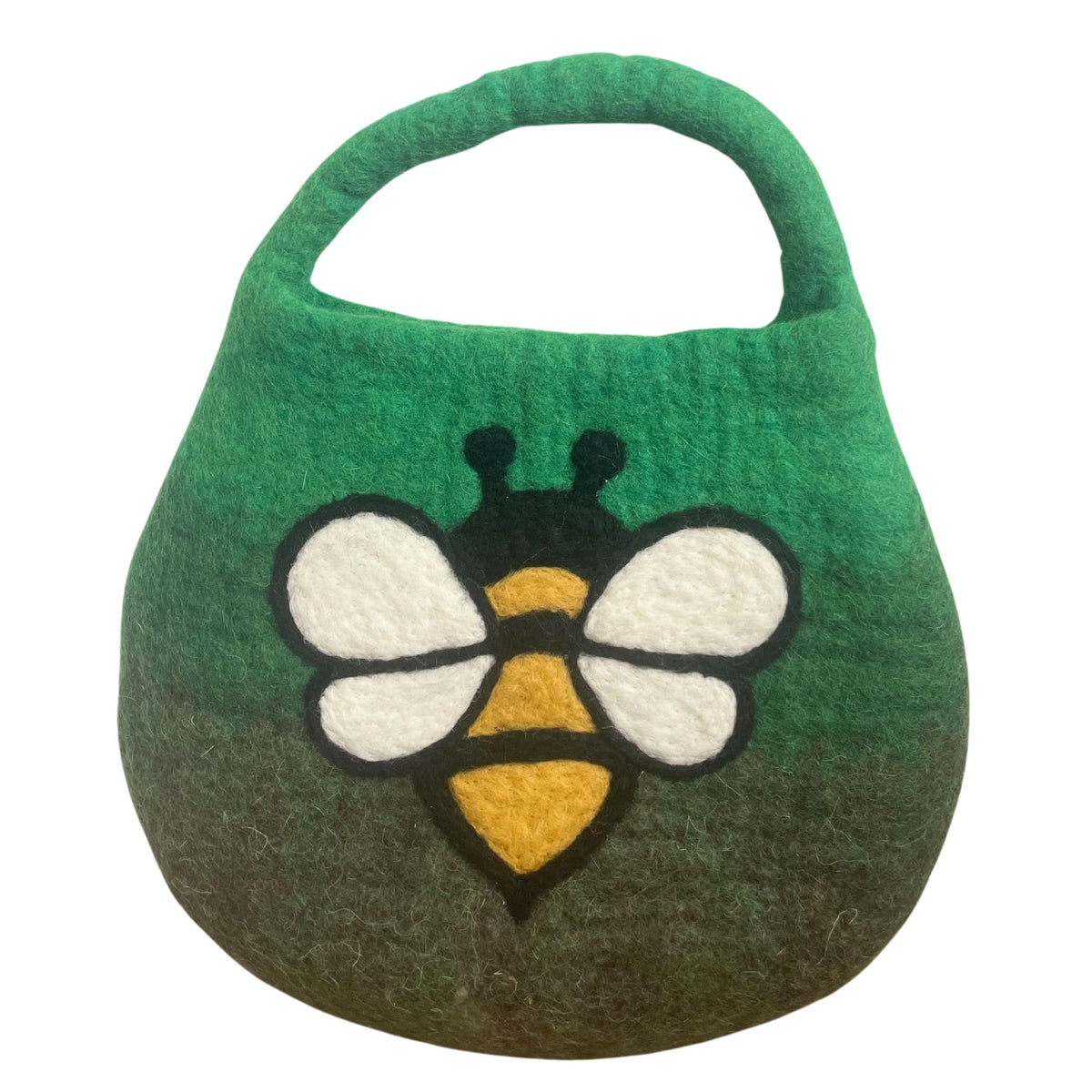 Water Felted Bee Bag - One Handle with Magnet - Garden Greens product image 4