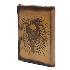 Leather Pentagon & Skull with Burns Detail Notebook (7x5") product image 8