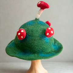 Felted Mushroom Hat - Moss Mountain Green product image 2