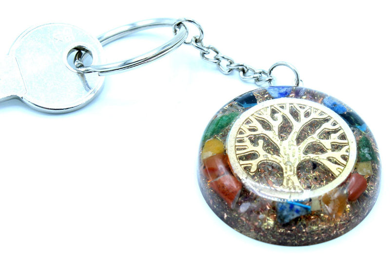Orgonite Power Keyring - Gemstones Chakra Tree of Life product image