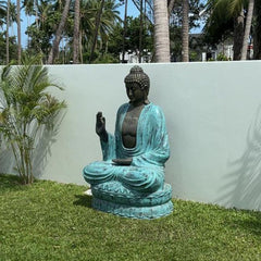 Large Turquoise & Stone Buddha Teaching on Lotus - 2m product image