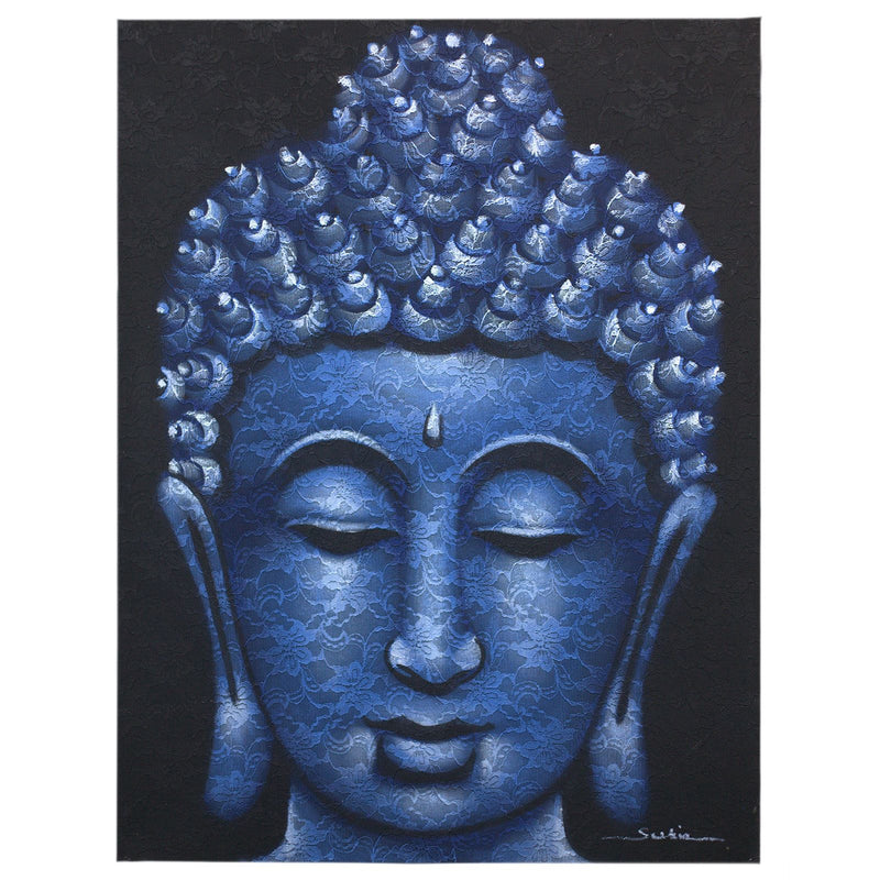 Buddah Painting - Blue Brocade Detail product image