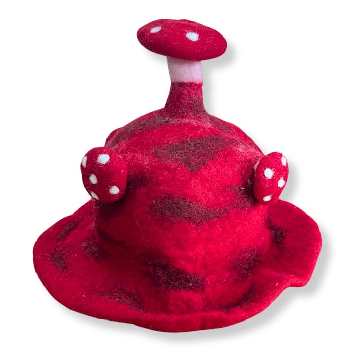 Felted Mushroom Hat - Rush To The Head Red product image
