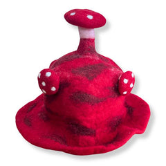 Felted Mushroom Hat - Rush To The Head Red product image