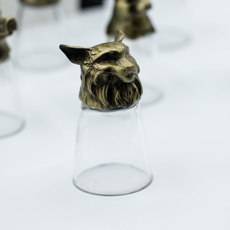 Gift Set of 12 Bottom Up Shot Glasses (25ml) - Forest & Mystical Creatures - Antique Bronze product image
