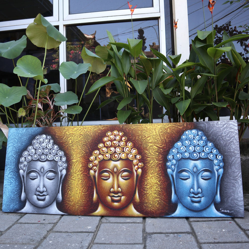 Buddha Painting - Three Heads Gold Detail product image 2
