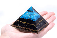Orgonite Pyramid - Turqoise and Black Tourmaline - 70 mm product image 2