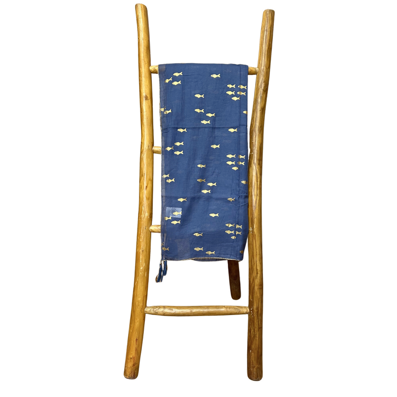 Nomad Sari Pareo – Sea Blue & Gold Fish Print product image