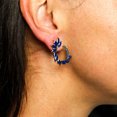 Royal Blue - Vintage Glass - Loop - Earrings product image 2