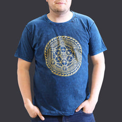 Nomad Sari Stonewashed Cotton T-Shirt – Chakra – Blue – XL product image