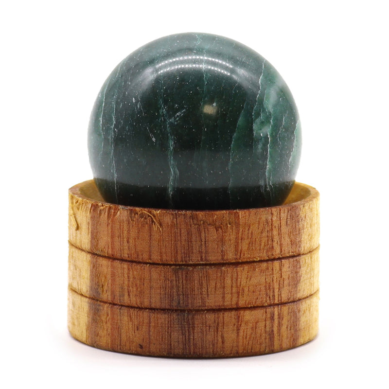 Gemstone Sphere 40mm - Indian Jade with Stand product image