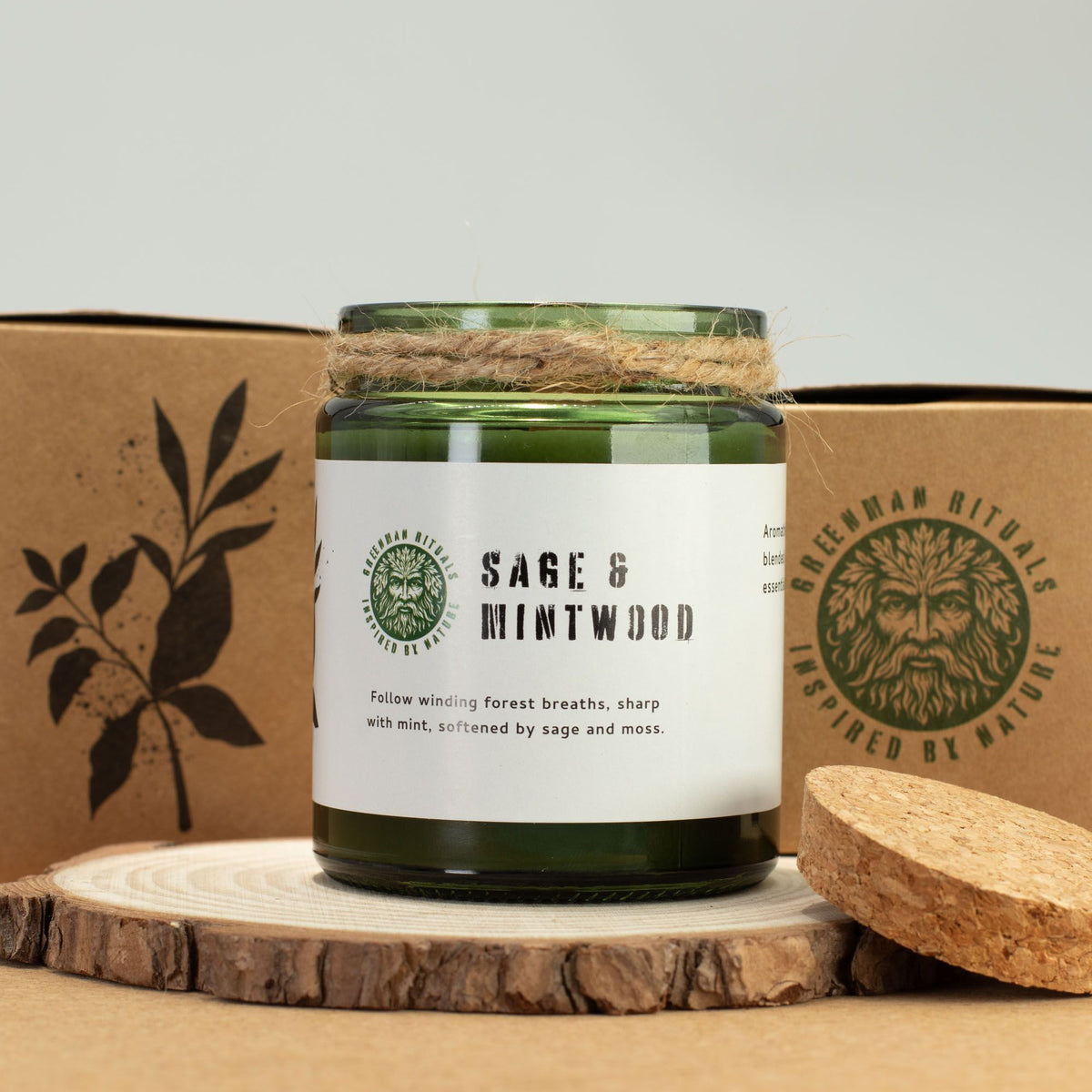 Greenman Woodwick Soy Candle - Sage & Mintwood product image 5