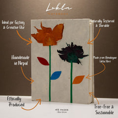 Med Lokta Notebook (15x12cm) - 45 leafs - Crafted Real Himalayan Floral Design product image 2