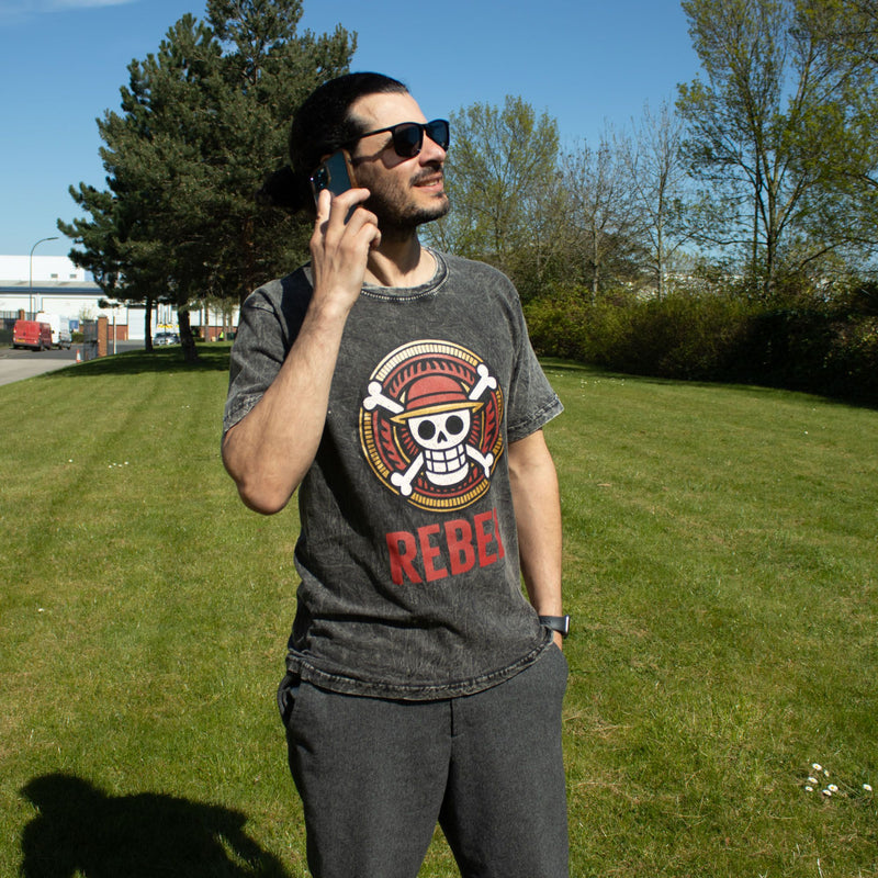 Nomad Sari Stonewashed Cotton T-Shirt - Rebel - Charcoal - Medium product image