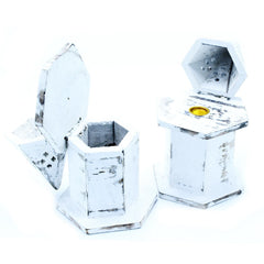 White Washed Incense Holder - Pyramid Mini House product image 2