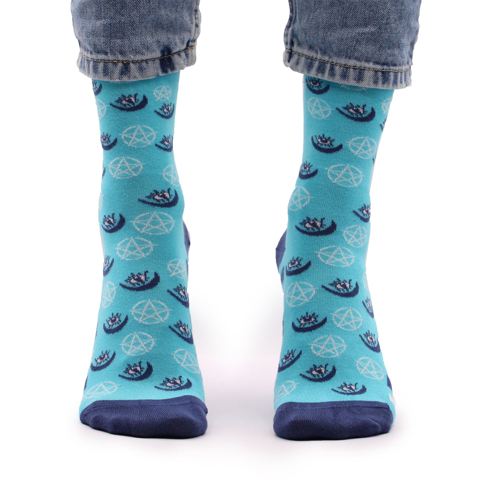 Hop Hare Bamboo Socks S/M - Pentagram and Evil Eye product image