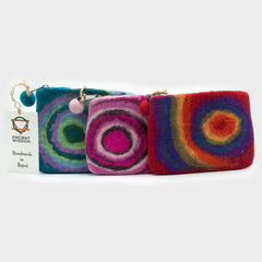 Natural Felt Zipper Pouch (asst) - Psychdelic product image 2