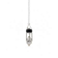 Shadow Seer - Double Power Pendulum - Obsidian Globe - Clear Quartz Double Terminated product image 2
