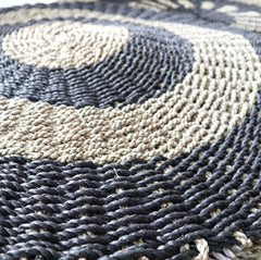 Round Seagrass Black & Tan - Circles - 1m product image 2