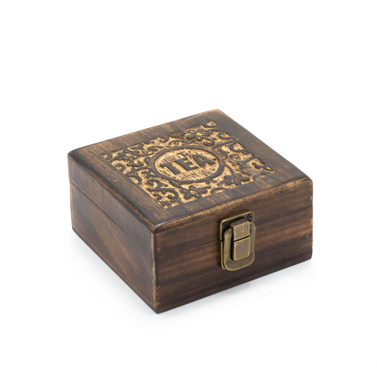 Mango Carved Tea Box - 4 Compartments - product image 5