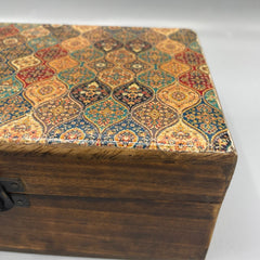 Large Ceramic Glazed Wood Box - 20x15x7.5cm - Trad-Pattern product image 2