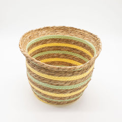 Seagrass & Straw Vase Shaped Baskets - Natural Yellow & Green - Set of 3 product image 2