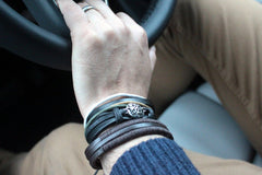 Mens Bracelet Sets - Green & Natural (asst) product image 3