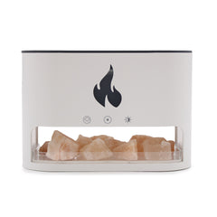 White Blaze Aroma Diffuser - Himalayan Salt Chamber - USB-C - Flame Effect (Salt included) product image