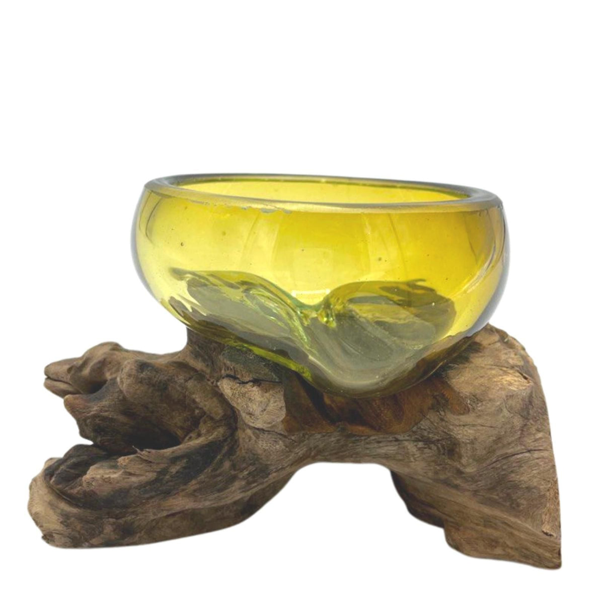 Molton Glass Mini Amber Bowl on Wood product image 3