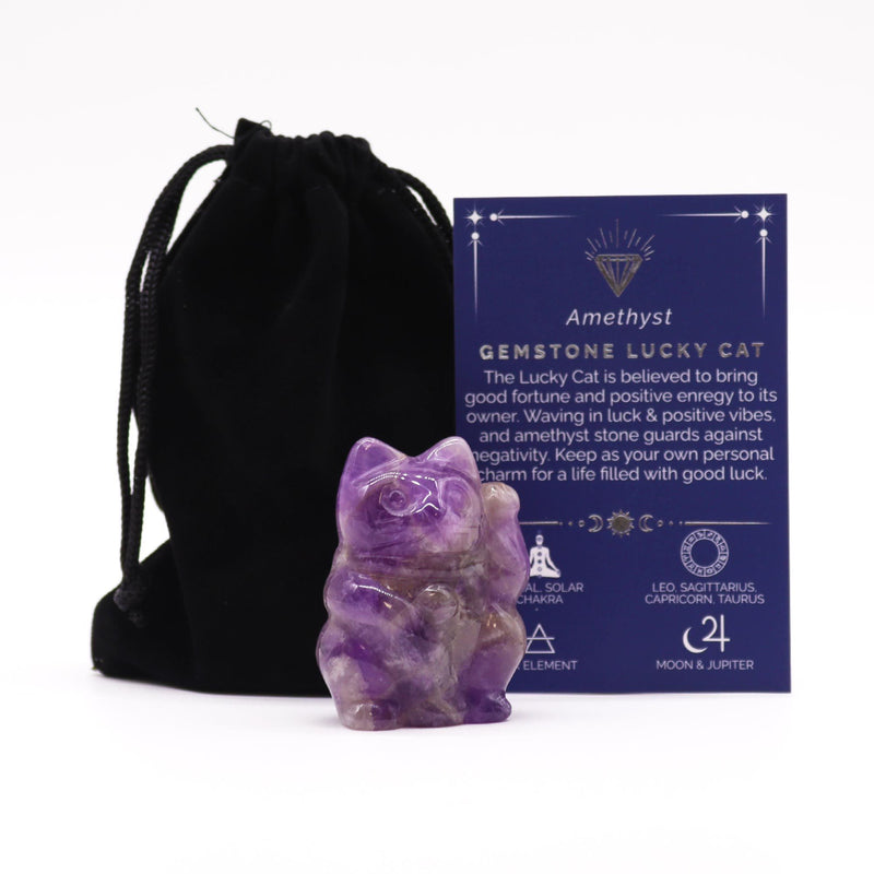 Gemstone Lucky Cat - Amethyst product image