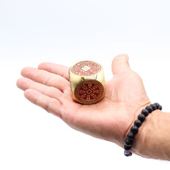 Feng Shui Fortune - Red & Brass Prosperity Cube - Flat product image 5