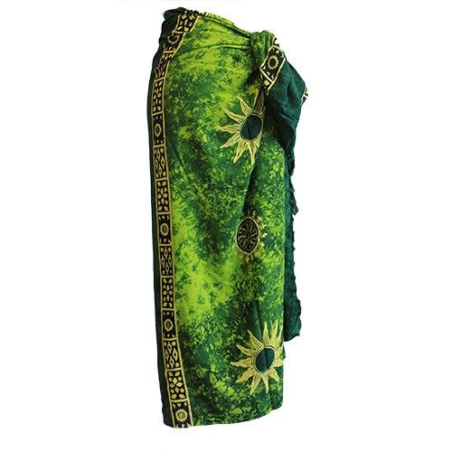 Bali Celtic Sarongs - Sun Symbols - Green product image 3