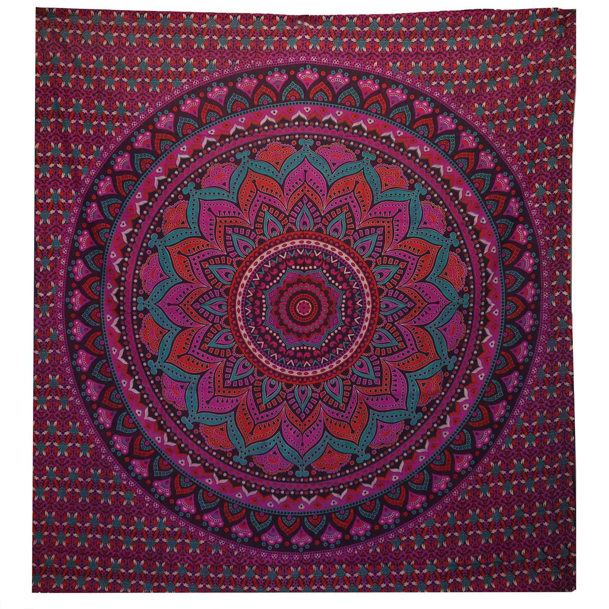 Double Cotton Bedspread + Wall Hanging - Classic Mandala - Purple product image
