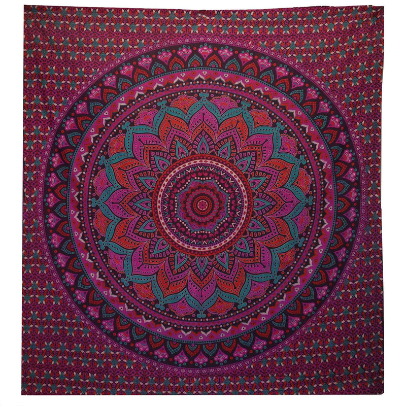 Double Cotton Bedspread + Wall Hanging - Classic Mandala - Purple product image