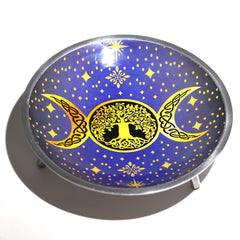 Triple Leg Enamelled Offering Plate - Purple Triple Moon product image 2