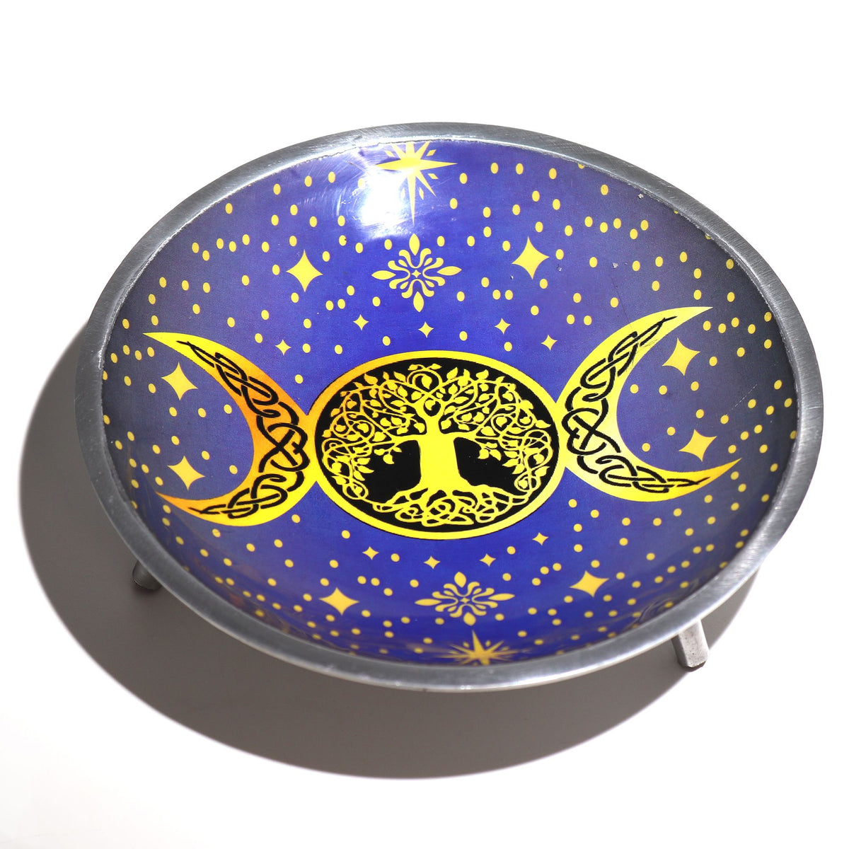 Triple Leg Enamelled Offering Plate - Purple Triple Moon product image 2