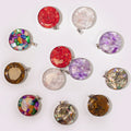 Steel Cased Pendant Round - 12 Assorted Gemstone Chips & Shells product image